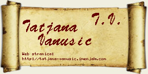 Tatjana Vanušić vizit kartica